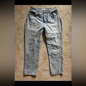 Everlane Organic Cotton The Curvy 90s Straight Leg Patchwork Jeans Lightwash 31